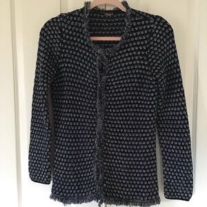 J. McLaughlin knit cardigan jacket black/ blue S